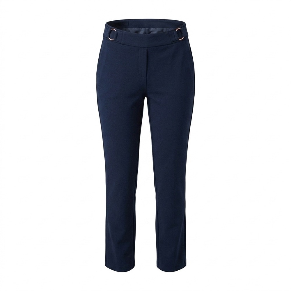 Rafaella Pants 8 Navy Blue Gold Hardware Professional Career Dark Academia